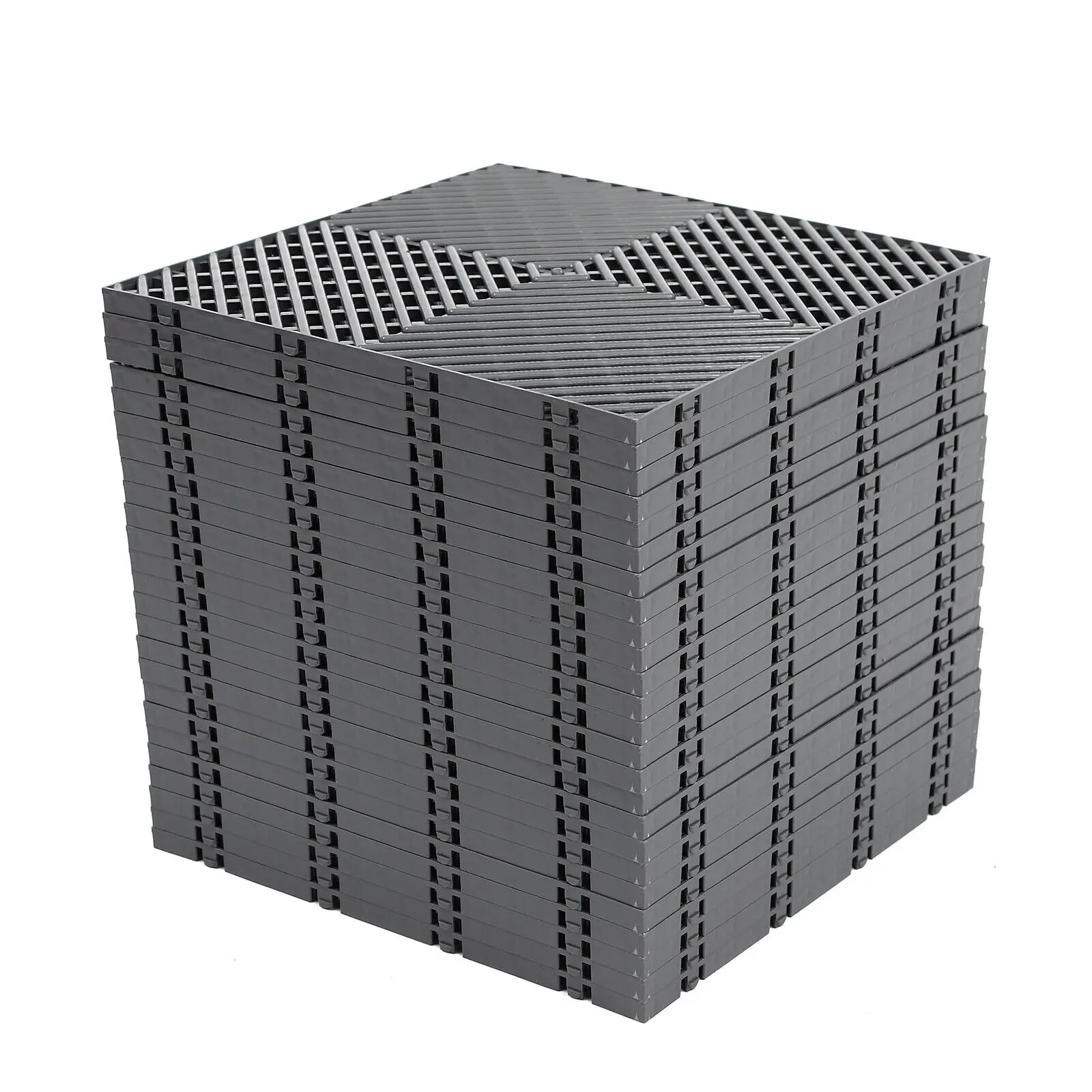 25PCS Tiles Interlocking Graphite Drainage Tiles 12x12x0.5 Inches Deck Tiles