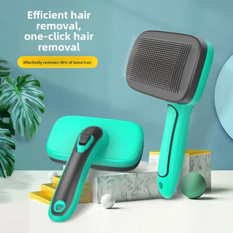 Pet Comb One-click Hair Removal Needle Comb Made of Stainless Steel  Suitable for Dogs and Cats. Massage and Hair Removal Brush.