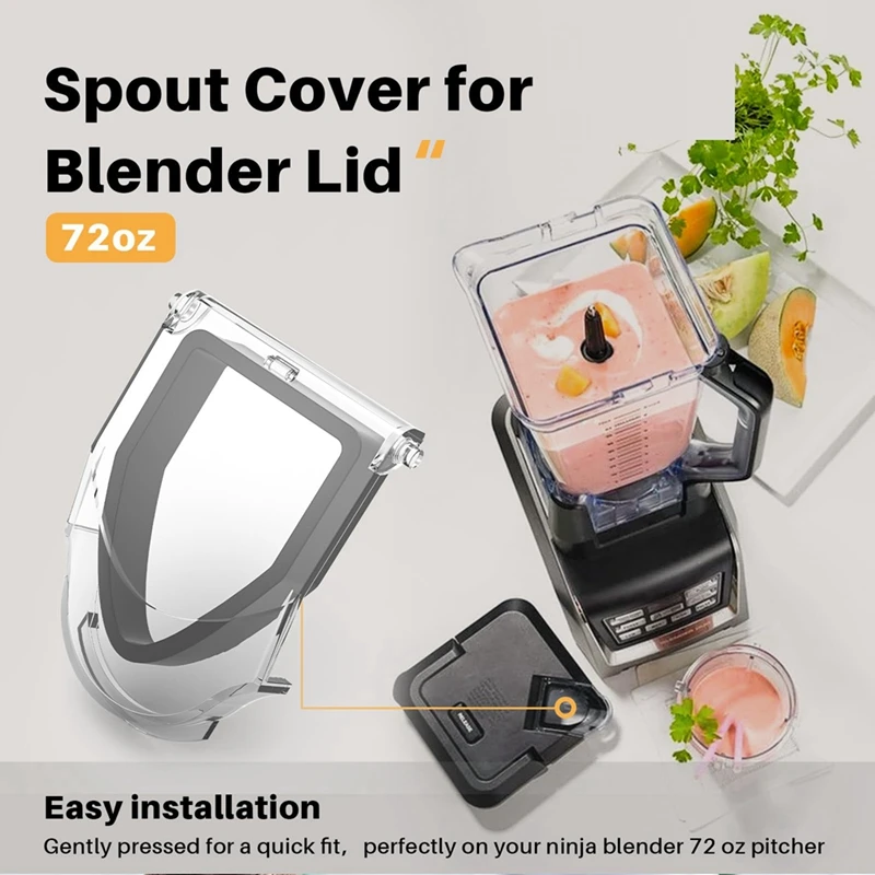 1Pcs Blender Lid Replacement For Ninja, Spout Cover Blender Top Replacement For Ninja Locking Lid 72Oz Pitcher BL610 BN701