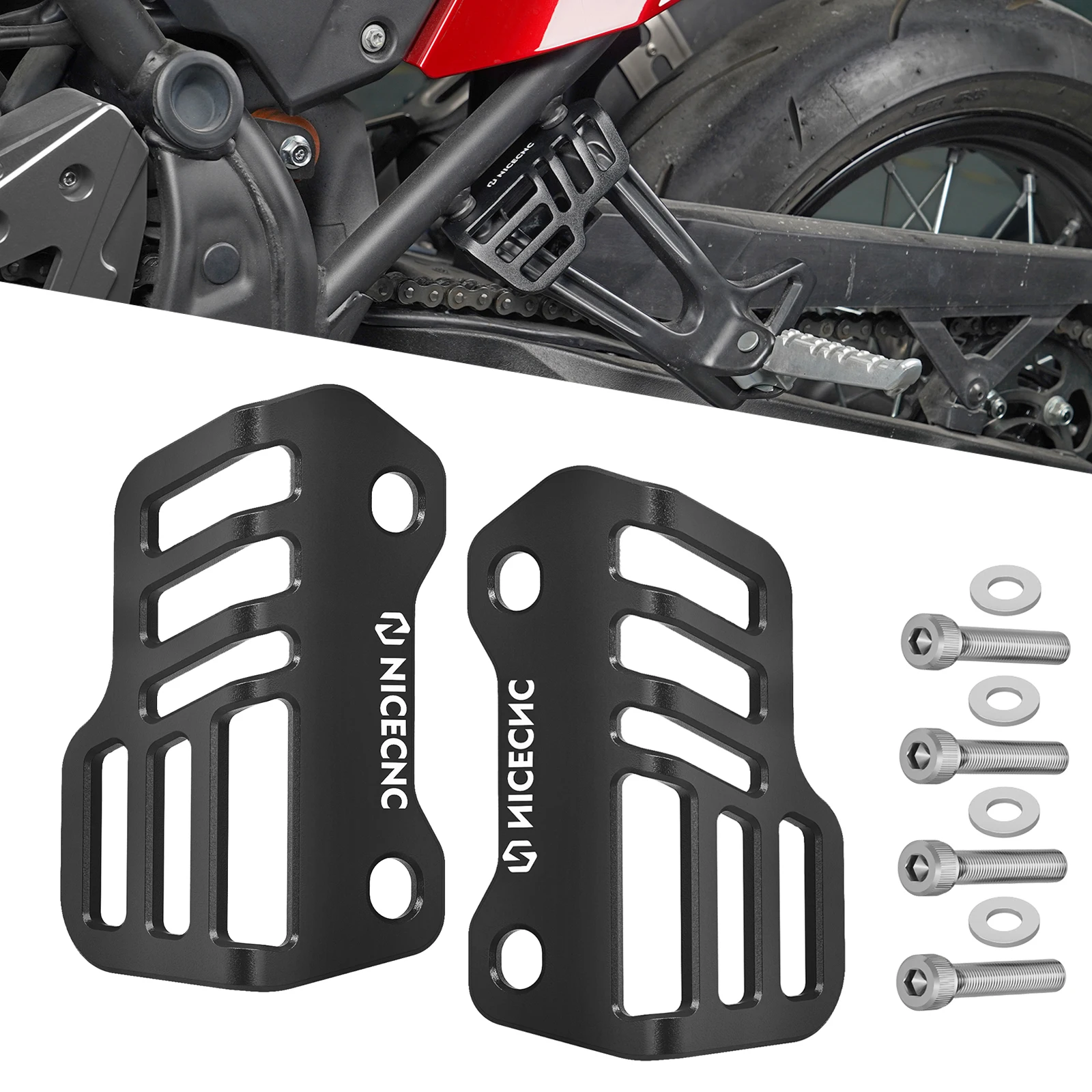 Motorcycle Roll Bag Rackless Bags Tie Down Brackets Hook for Yamaha Tenere 700 T700 Rally Edition 2019 2020 2021 2022 2023 2024