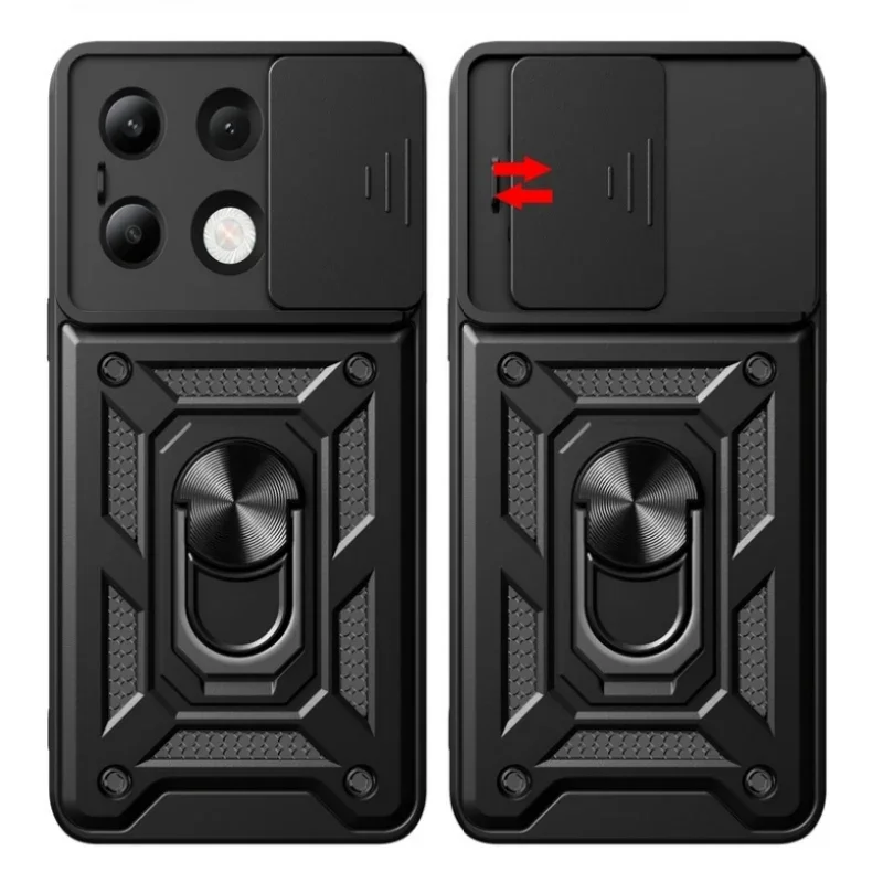 For Xiaomi Redmi Note 13 4G Case Camera Protect Armor Shockproof Phone Case For Redmy Note 13 Note13 Magnetic Holder Ring Cover