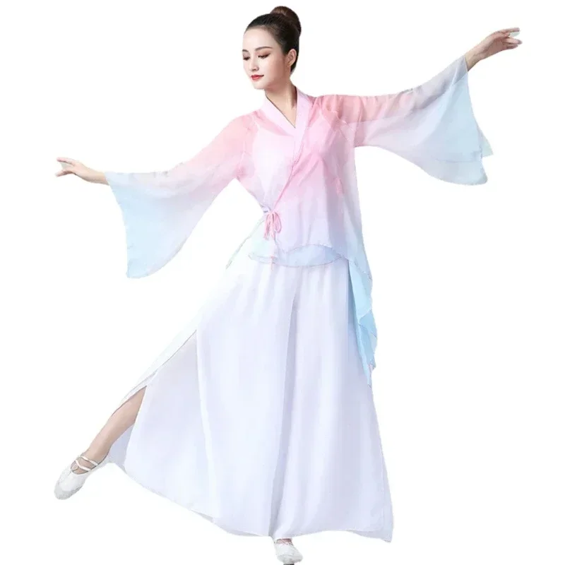 Costume da danza classica Abbigliamento da pratica nazionale Hanfu Abbigliamento da donna Elegante abito in stile antico Costumi Hanfu per spettacoli