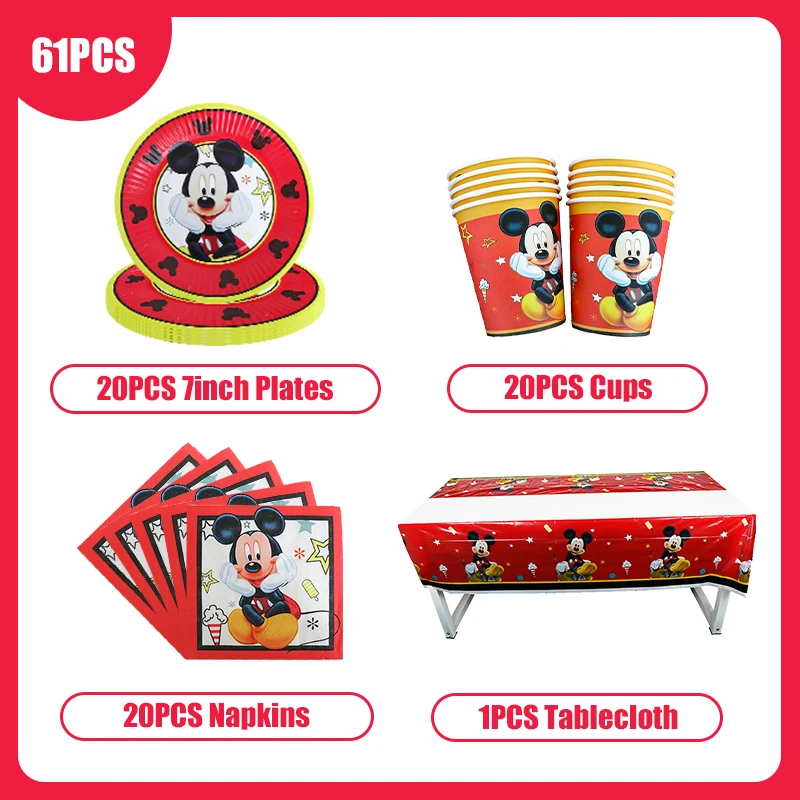 Topolino compleanno decorazione stoviglie tazza piatto palloncino Mickey festa di compleanno sfondo nuovo stile evento festa forniture per bambini