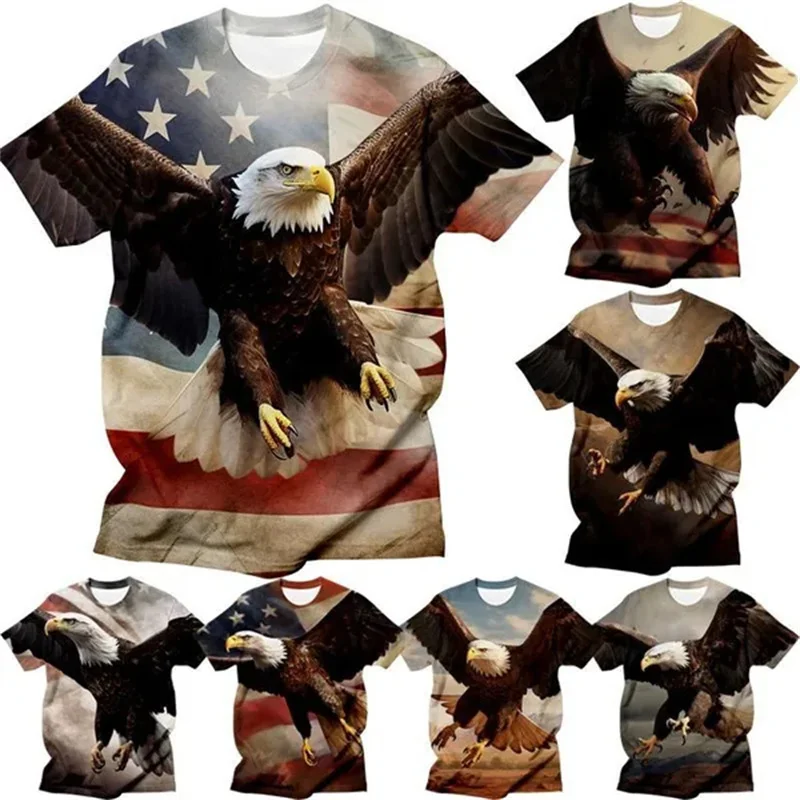 3D Fashion American Eagle Print Tshirt For Men And Women Summer Fun Graphic T Shirt Kid Creative O Neck Short Sleeve Tee Tops