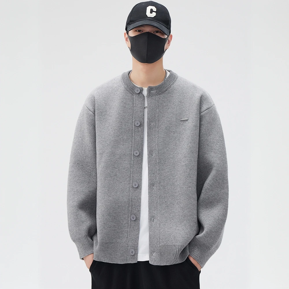 

Autumn Baseball Cardigan Sweater Men Fashion Vintage Loose Causal Knitted Sweater Coat Cityboy Jumper Jacket Outerwear