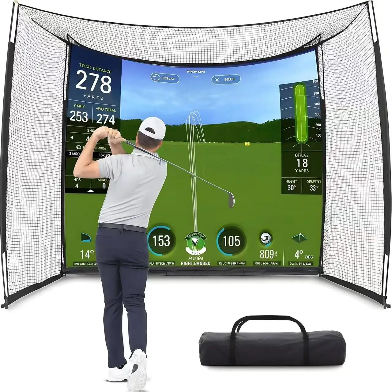 10x8ft Heavy Duty Golf Net High Quality Portable Indoor Outdoor Backyard Impact Screen Target Cloth Baffle Hitting Mat Wholesale