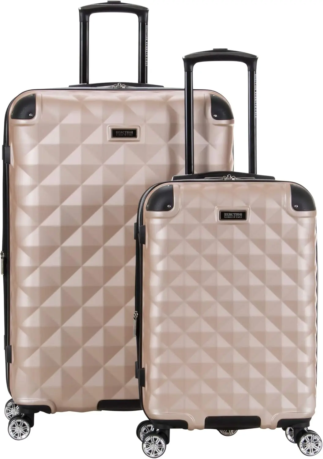 Kenneth Cole REACTION Diamond Tower Collection Lightweight Hardside Expandable 8-Wheel Spinner Travel Luggage, Rose Champagne,