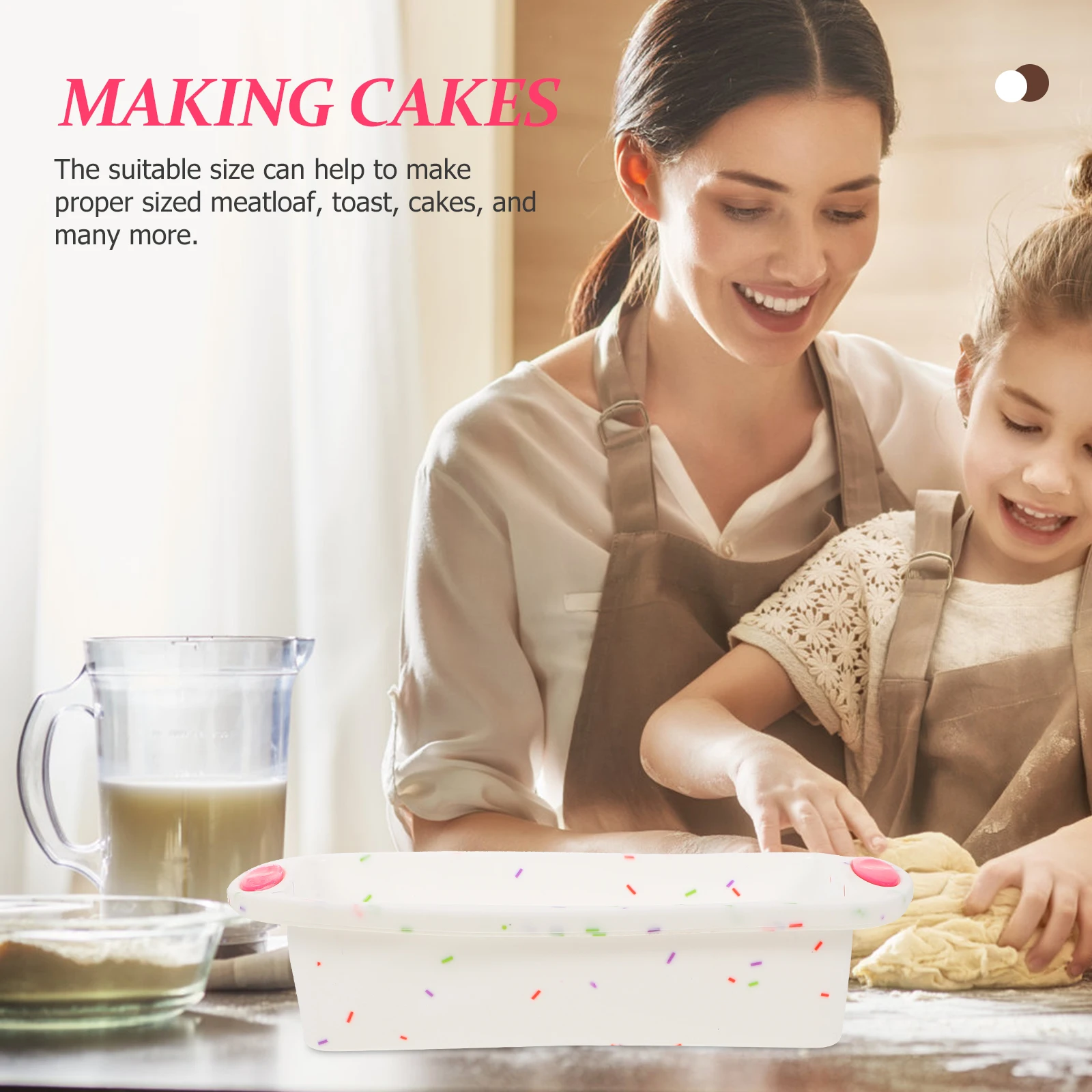 

1 Set Silicone Cake Mold Non-Stick Flexible Baking Pan For Bread Toast Loaf Diy Home Kitchen Use Microwave Oven Safe Reusable