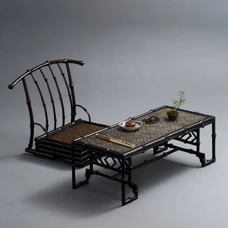 Tea room furniture bay window bamboo tea table kang table Chinese tea table