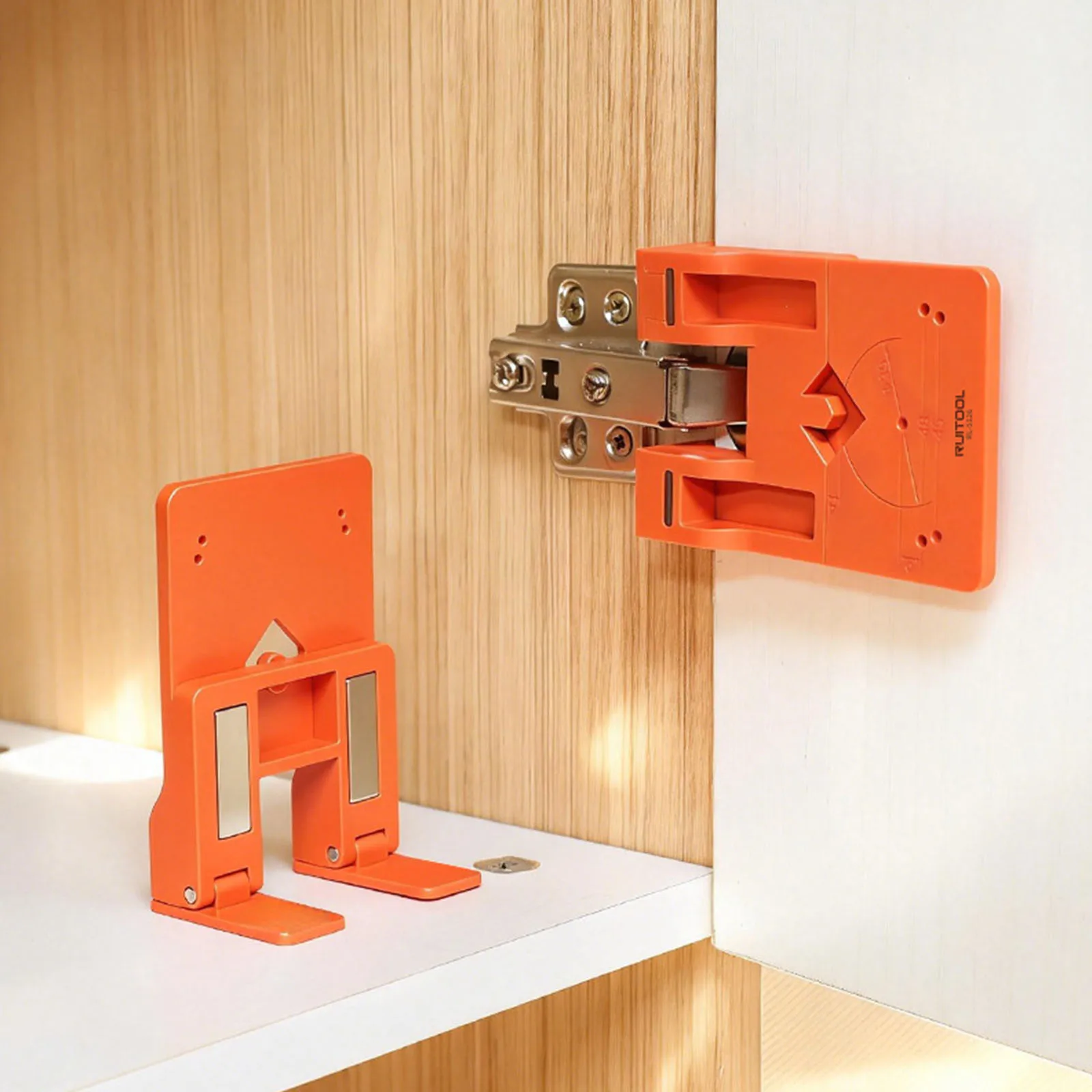 Magnetic Cabinet Door Hinge Alignment Tool Spacer Tool Level Alignment Mount Assist for Home Renovation Professional Woodworkers