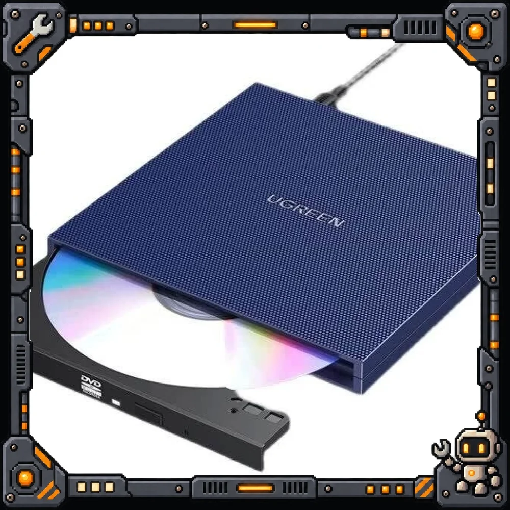 UGREEN CM138-40576 External DVD CD ROM Burner USB Portable Optical Disc Drive for Laptop PC