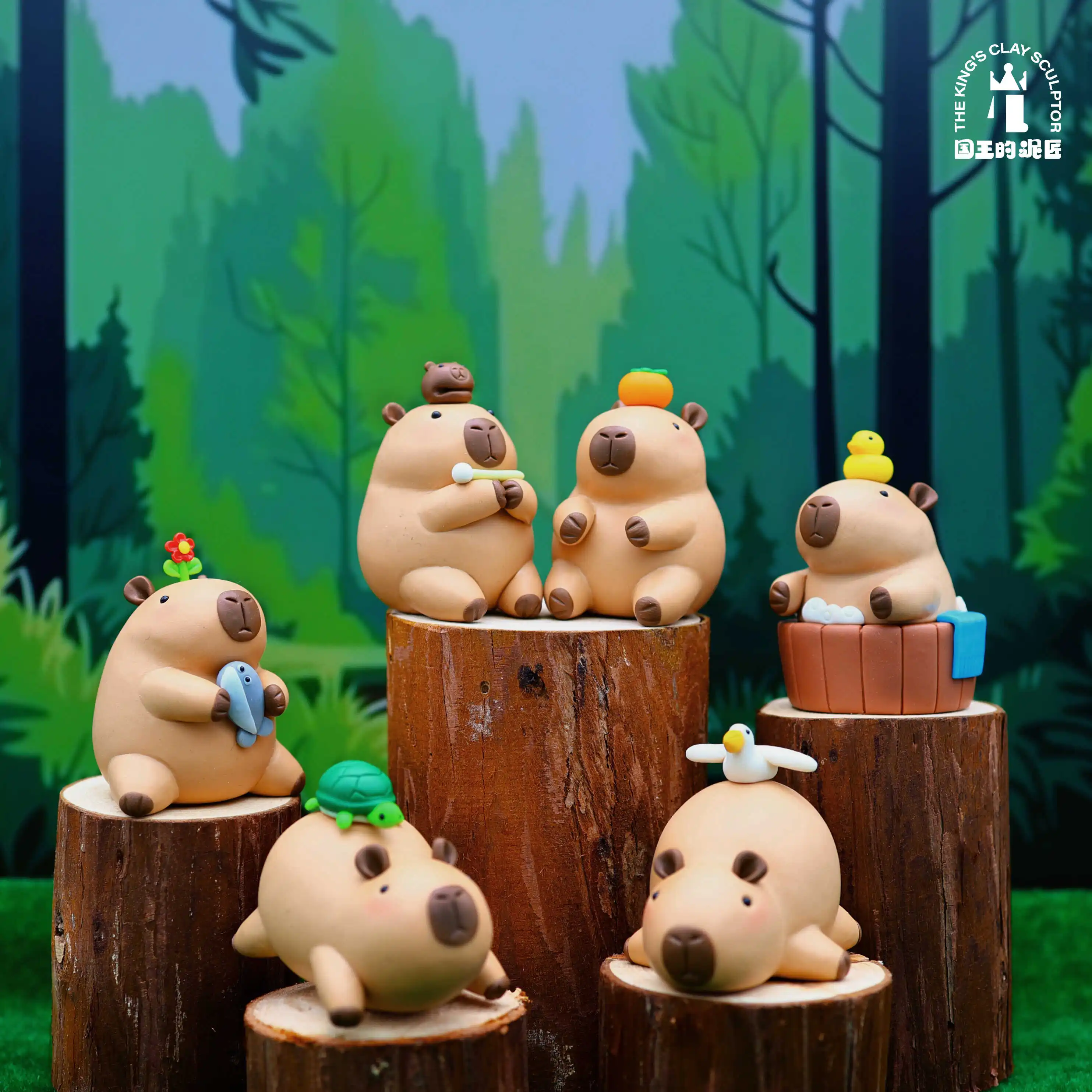 

King's Mason Capybara Handmade Soft Clay Healing Cute Ugly Collectible Figure Gift Toy Action Figures Collectibles