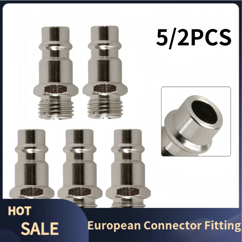 

5/2PCS Quick Release European G1/4 Plug Euro Compressed Air Line Coupler Connector Fitting Air Compressed Tips Pipe Fittings