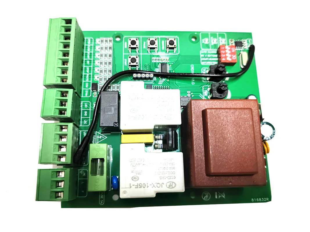 Universal 220V Sliding gate motor opener Motherboard Replaced circuit board with 433.92Mhz Rolling Code Remote