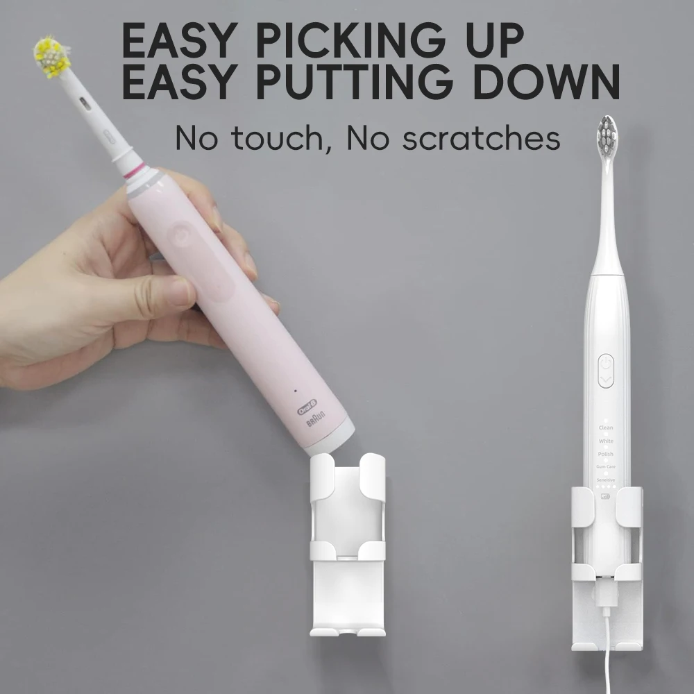 حامل فرشاة أسنان مثبت على الحائط ، مستشعر جاذبية ، بدون لكمة ، لاصق ، مناسب لفرشاة أسنان كهربائية عن طريق الفم والفليبس #2
