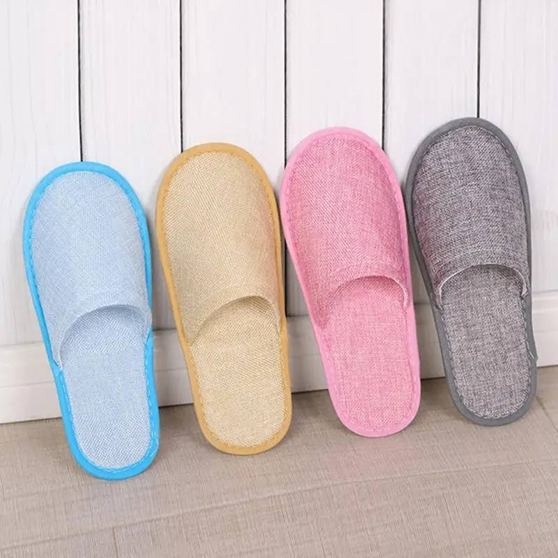 Nieuwe Casual Unisex Indoor Home Slippers Katoen Linnen Zachte Slippers Herfst Winter Flip Slops Vrouwen Mannen Linnen Slides Slippers