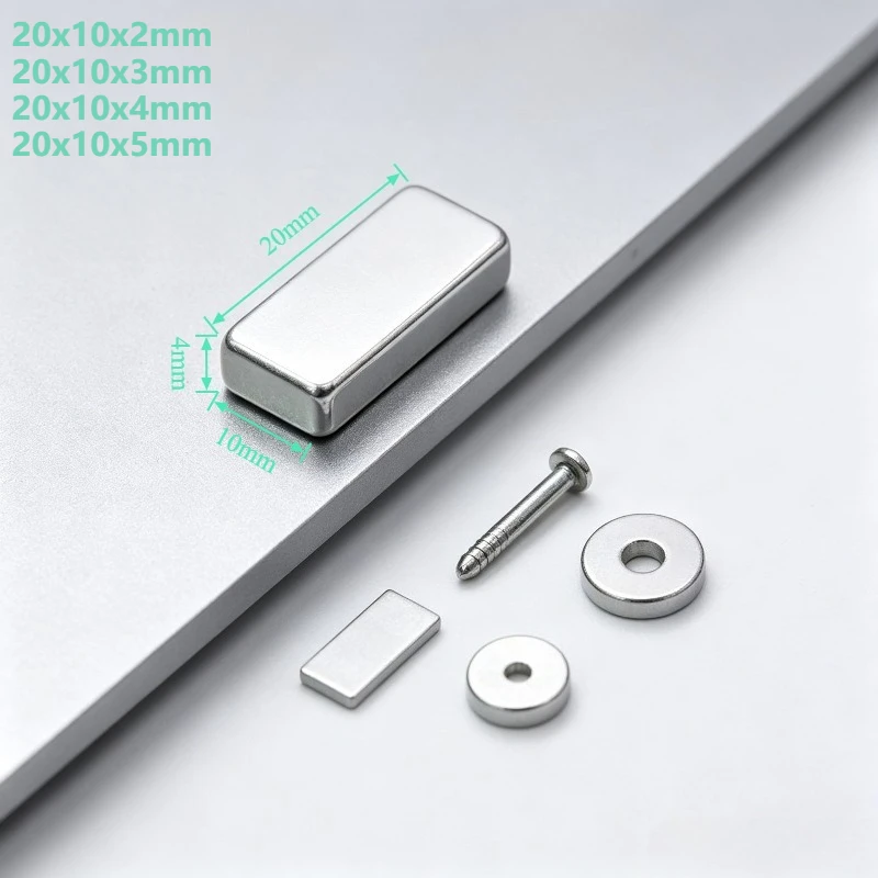 Rare Earth N35 NdFeB Permanent Magnet Block 20x10x2mm 20x10x3mm 20x10x4mm 20x10x5mm for Hardware Engineering Projects