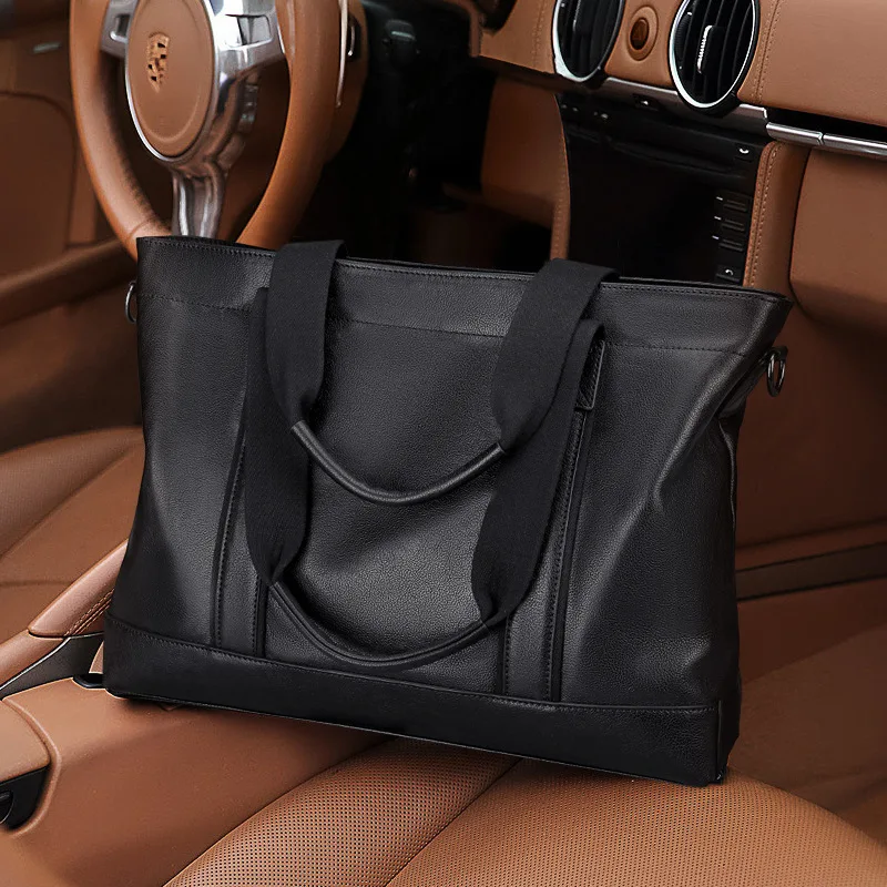 New Fashion Briefcase Business Casual Genuine Messenger Luxury Leather Bag Men Bags Layer Cowhide Bag Lightweight Men's Handbag