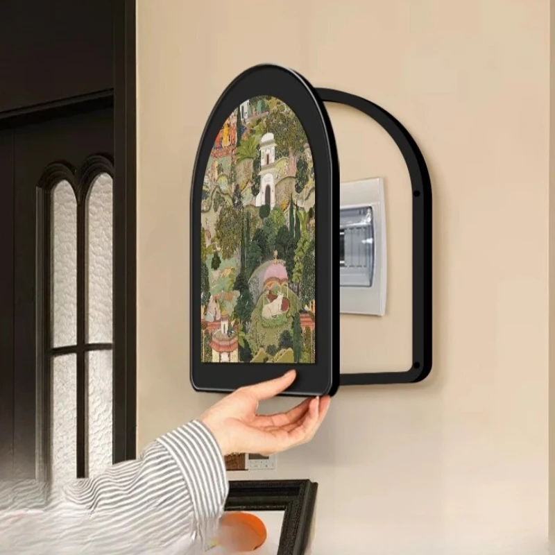 

Vintage Circuit Breaker Cover Wall Art Outdoor Garden Electrical Box Camouflage Rustic Decorative Cover Wall Decoration Painting