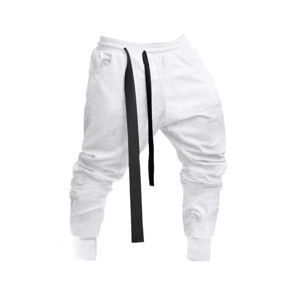 Casual Leg-tie Pants Men's Loose Harem Pants with Drawstring Waist Ankle Bands for Daily Wear Sports Activities Men Casual Pants