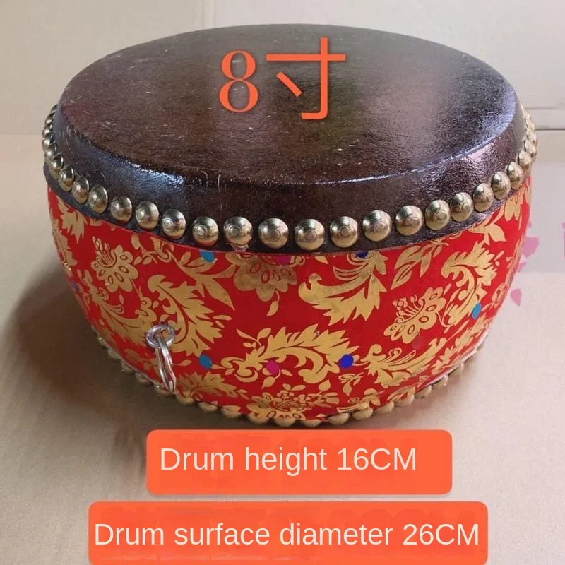 1Pc 6/7/8 Inch Double-Sided Cowhide Drum Taoist Buddhist Ritual Drum Stage Professional Percussion Musical Instrument