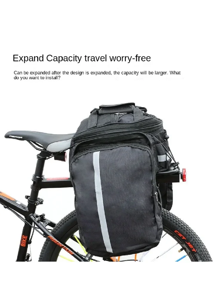 AliExpress NONE Bike 3 In 1 Waterproof Bicycle Trunk Bag MTB Road Bike Bag Large Capacity Travel Luggage Carrier Rear Seat Rack Panniers
