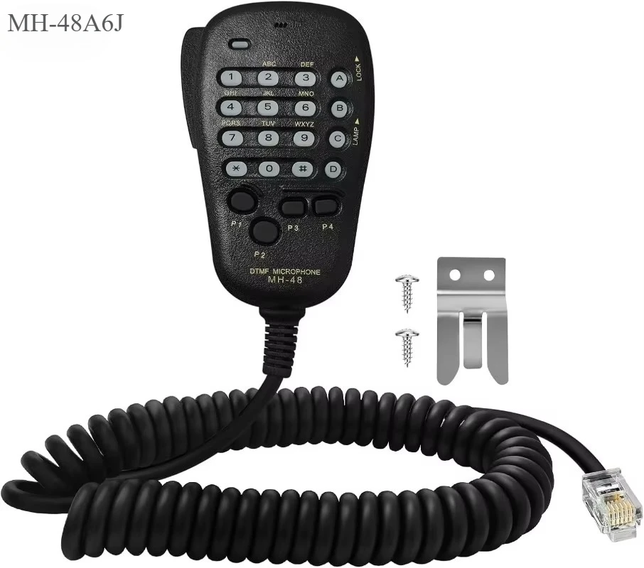YAESU MH-48A6J DTMF PTT Hand Mic 6Pin RJ45 Coiled Cord Replacement Speaker Mic for FT-2600 FT-7800R FT-7900R FT-8800R Car Radio