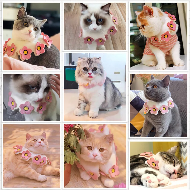 

22 Kinds of Dog Cat Cute Saliva Towel Pet Accessories Bib Neck Triangle Scarf Small Medium Pets Supplies Flower Clothing Items