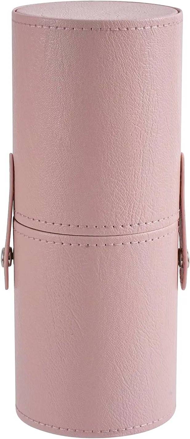 

Portable Makeup Brush Holder, Waterproof PU Leather Travel Makeup Brush Case Bag Cup, Brush Storage Dustproof Bag (01Light Pink)