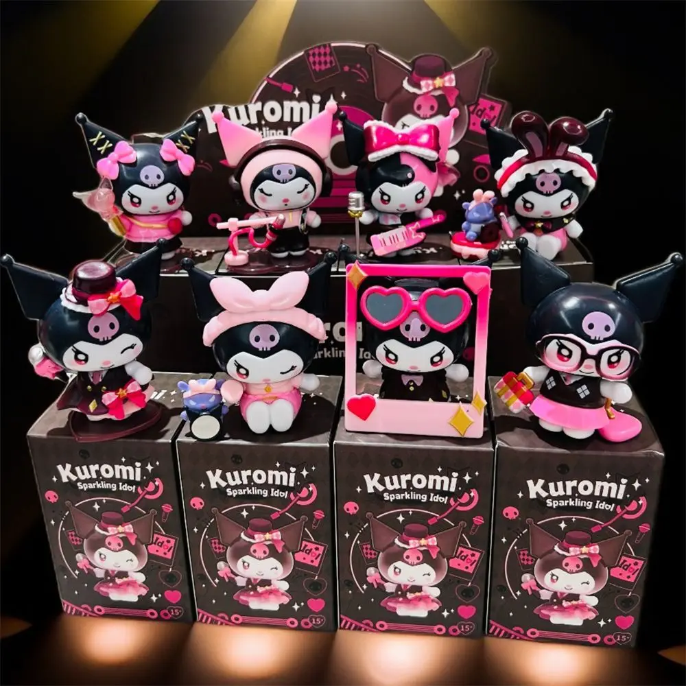 

2026 Sanrio Kuromi Sparkling Idol Series Blind Box: Милая аниме-фигурка, загадочная коробка-сюрприз, коллекционная настольная декорация, игрушка-сюрприз, подарок