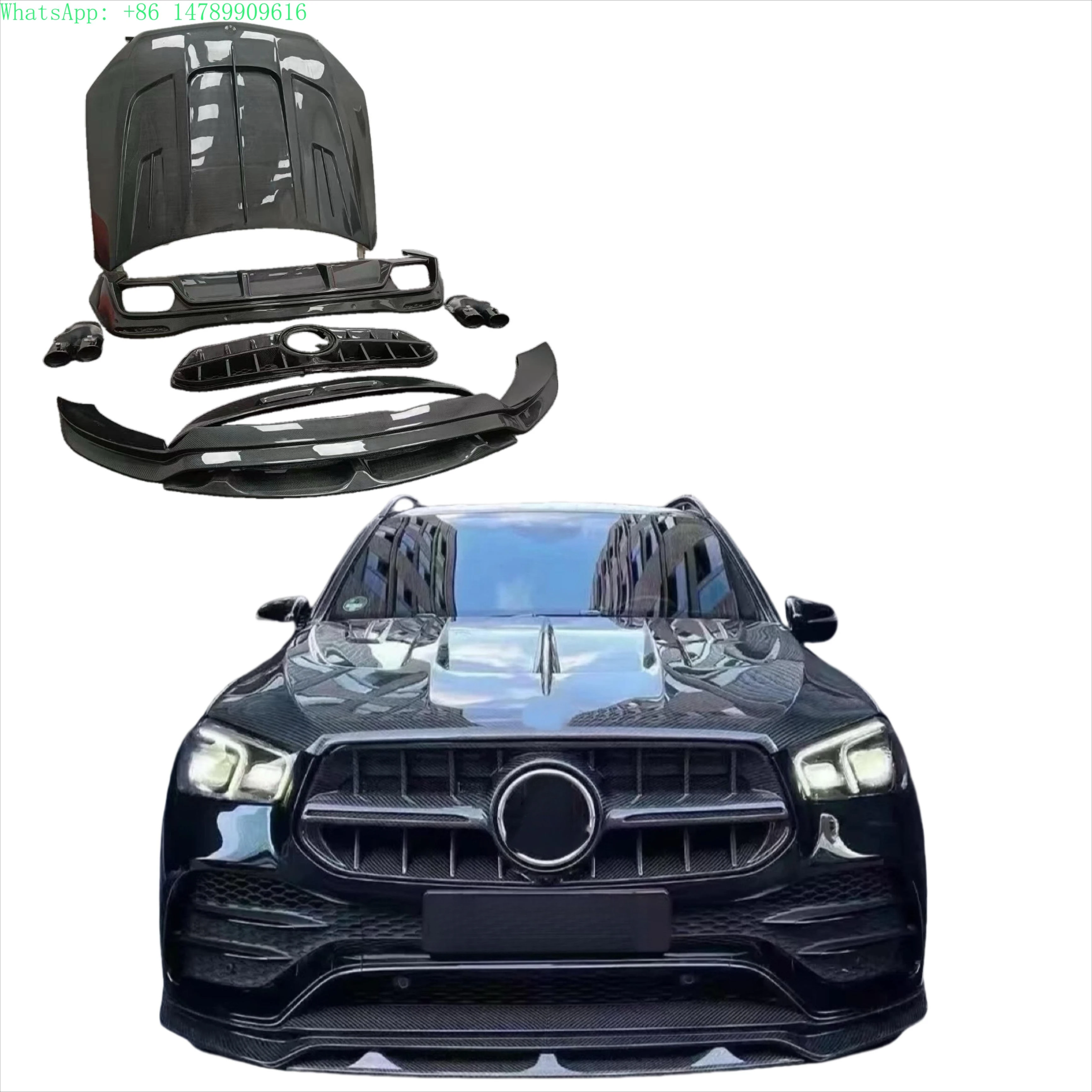 Customizable OEM Body KitsFor - Gle 350 450 C167 SUV Upgrade LD Style Carbon Fiber Front Lip Rear Diffuser Spoiler B
