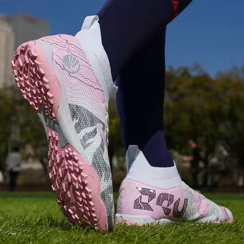 Men New TF Football Boots Sneakers Society Turf Grass Ultralight Male Soccer Shoes Comfortable Ankle Football Shoes Futsal Fast