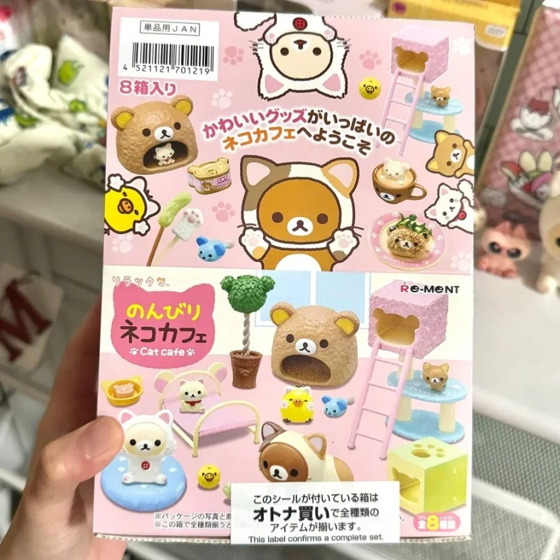 

Genuine Re-Ment Rilakkuma Nonbiri Neko Cat Cafe Series Blind Box Miniature Scene Cute Action Figure Toy Ornament Birthday Gifts