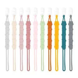 Correas para chupete de bebé de silicona sin BPA, mordedor antipérdida, cadena de juguete, soporte para chupete, Clip para pezones, Clip para chupete para recién nacido