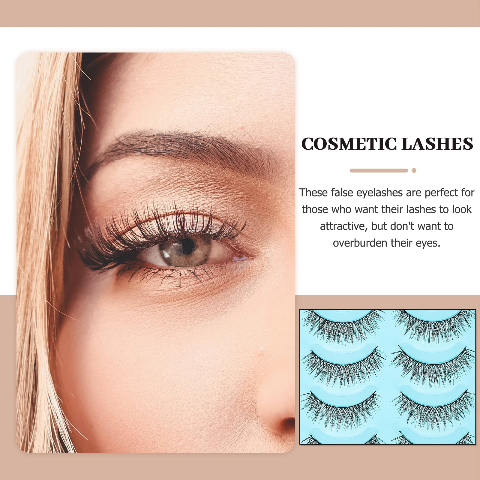 5쌍의 인조 속눈썹 긴 자연스러운 가짜 속눈썹 자연스러운 룩 편안한 파티 일상 메이크업 속눈썹 연장 가짜 속눈썹