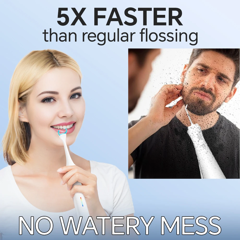 فرشاة أسنان كهربائية ذكية قابلة لإعادة الشحن - 3 أوضاع، مؤقت لمدة دقائقين، 20 رأسًا لقطع خيط، متوافقة مع رأس فرشاة Philips Sonicare