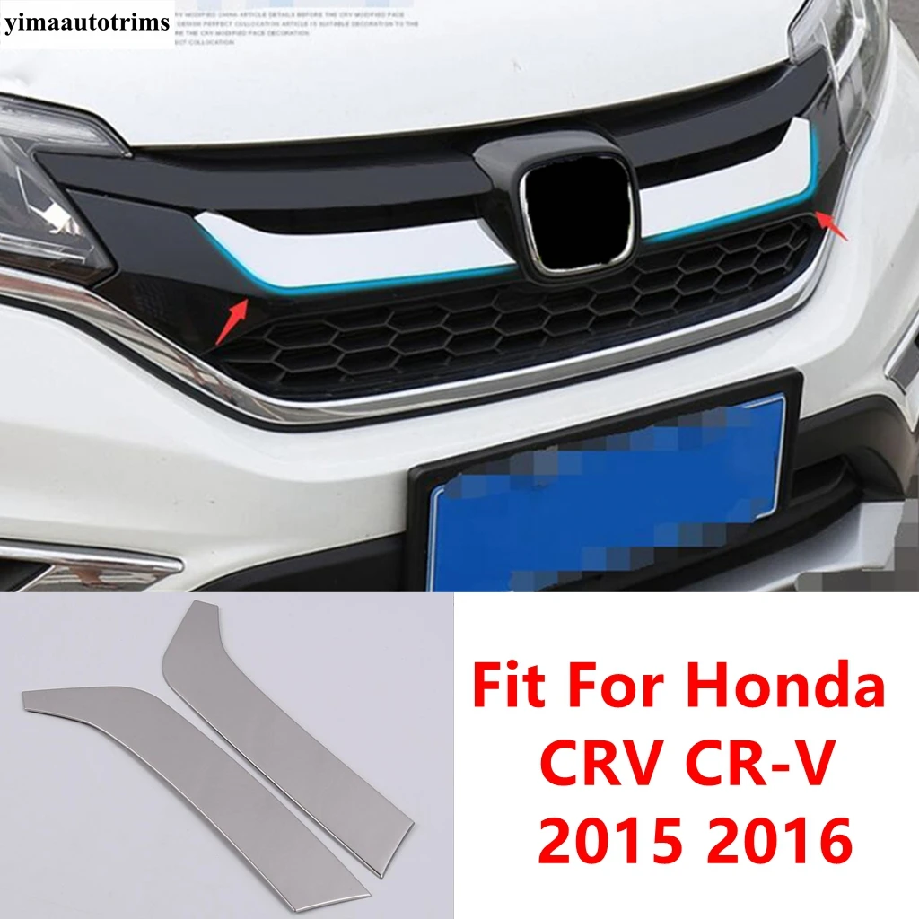 

Car Front Middle Grille Strip Decoration Cover Trim For Honda CRV CR-V 2015 2016 Stainless Steel Accessories Exterior Refit Kit