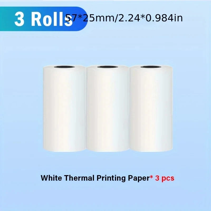 Bedruckbare Papierrollen Mini drucker papier weißes Thermo etikett 57x25mm wärme empfindliche Thermopapier rollen