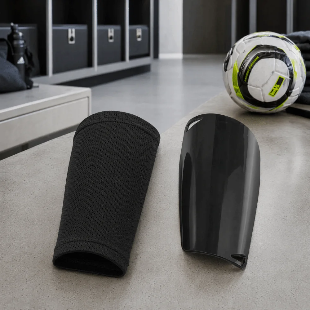 2PCS PU Leather Soccer Shin Guards Foldable Magnetic Shin Guard Sleeves Multi-Accessories Numbered Markers Protective Cover