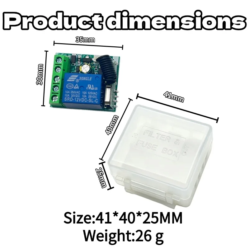 433Mhz Universal Wireless Remote Control Switch DC 12v 1CH Relay Receiver Module RE Transmitter Learning Button Remote Control
