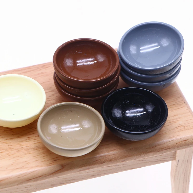 

5Pcs 1:12 Dollhouse Miniature Fruit Bowl Salad Bowl Soup Plate Model Kitchen Accessories For Doll House Decor Kids Toys