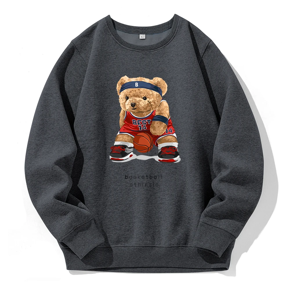 No Best14 Teddy Bear Basketball Athletic Sweatshirt Men Loose Casual Fashion Hoodie Funny Novelty Hoody Street Sports Hoodies