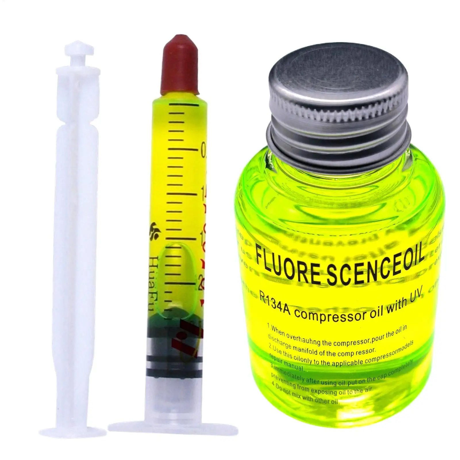 Fluorescent Oil Leak Detector Test UV Dye Fluorescent Oil Car Air Conditioner Leak Fluorescent Agent AC Refrigerant Oil Agent