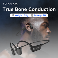 Sanag A5X True Bone Conduction Earphone Open Ear Bluetooth Wireless Sport Headphones Waterproof Headset 3D Stereo Sound