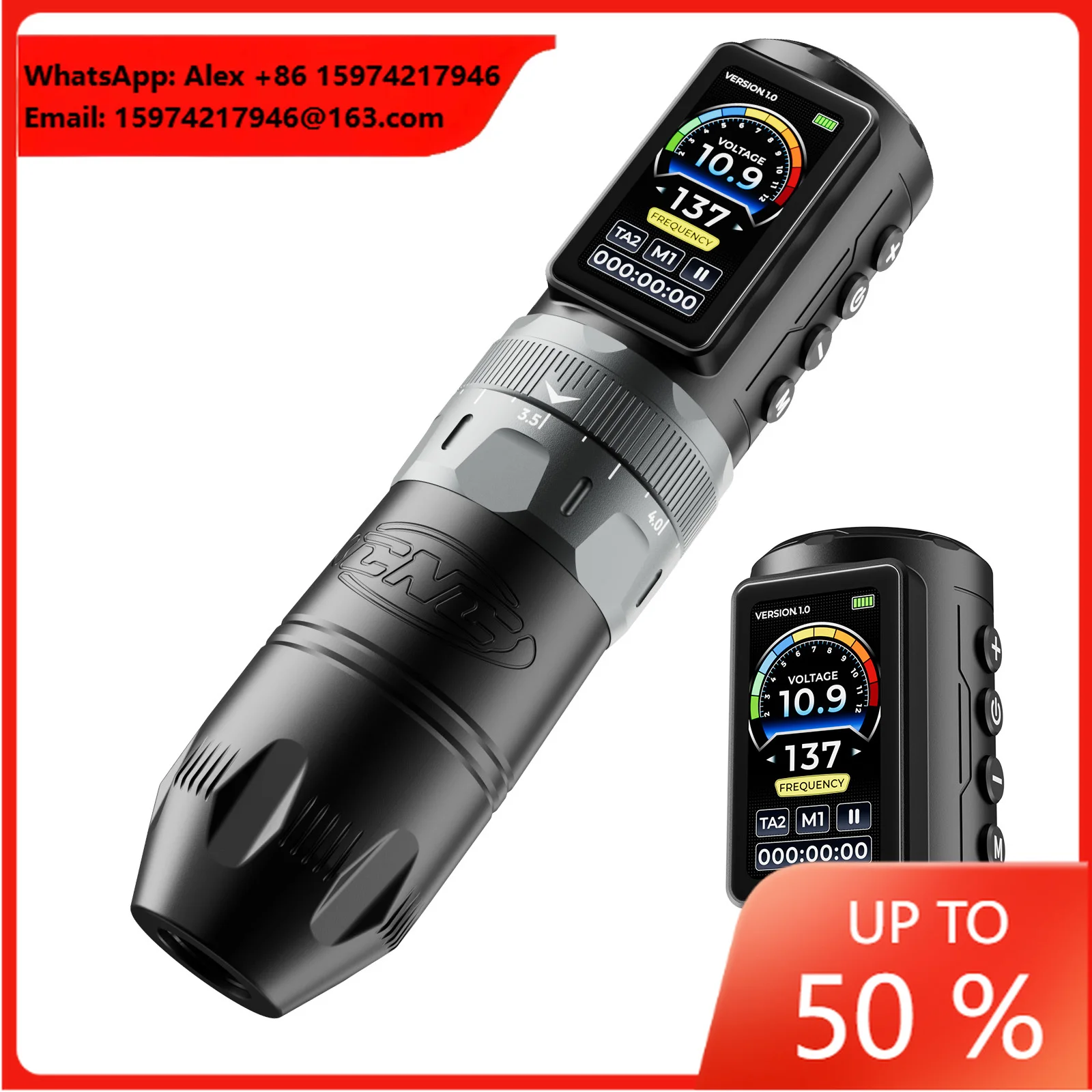 CNC NEW Wireless Metal Disposable Tattoo Machine Dual SMP Adjustable Stroke Coreless Motor Tattoo Pen