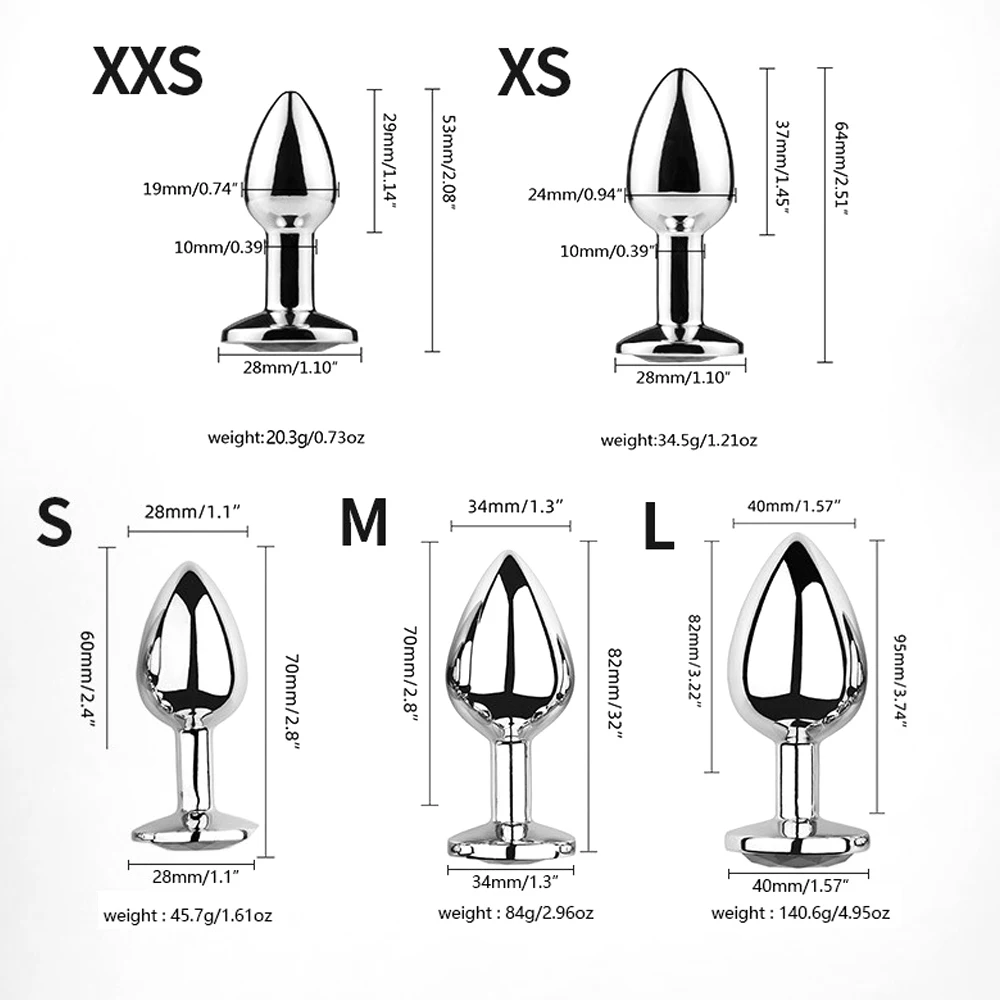 Metal Anal plug butt plug Sex Toys Butt Toys For Women Men Couples Adult Game Masturbator Anal Diamond 5 Size SM Adult Sex Toy - Image 2