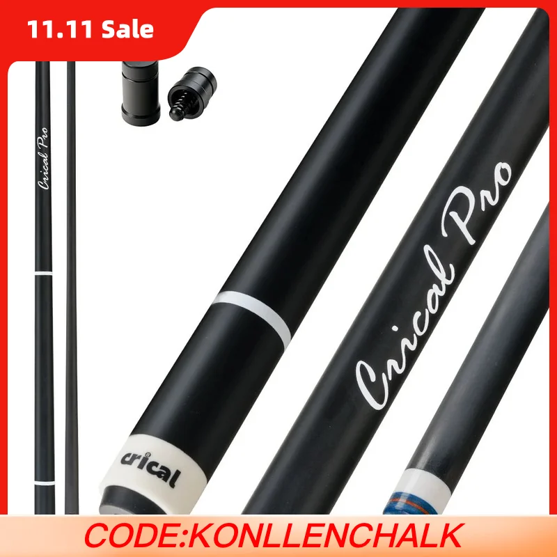 

CRICAL CL-PRO Carbon Fiber Pool Cue Stick Black Technology Low Deflection 12.4mm Tip 3 * 8/8 Joint Pin Professional 1/2 Billiard