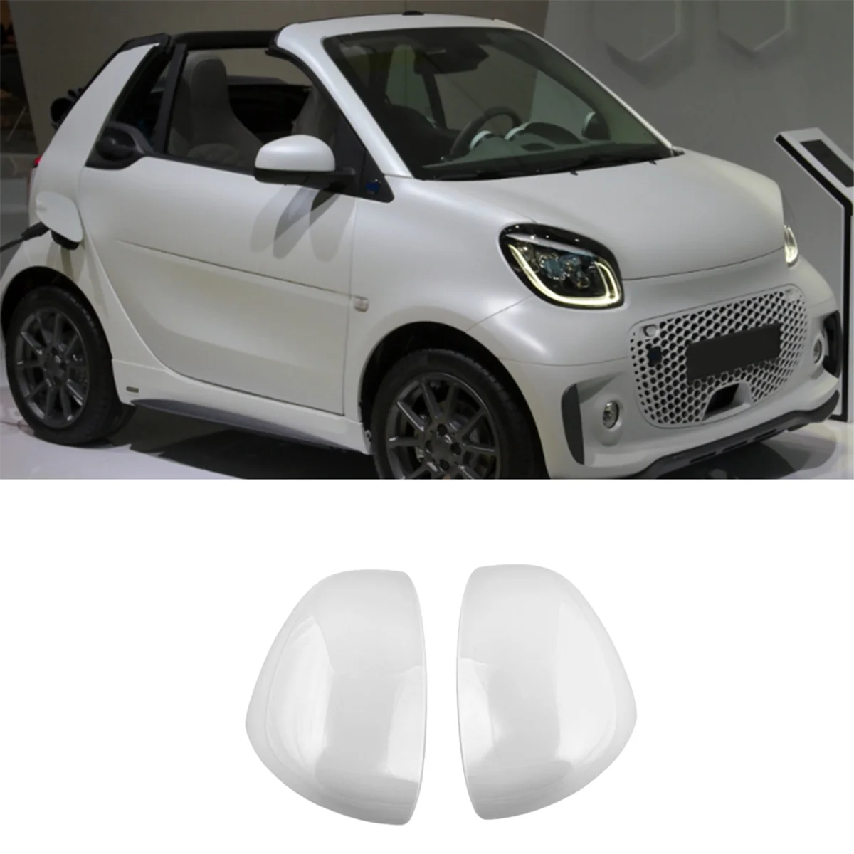 Topi penutup kaca spion mobil Mercedes Benz Smart 453 Fortwo Forfour 2016-2021 penutup cermin sisi pintu