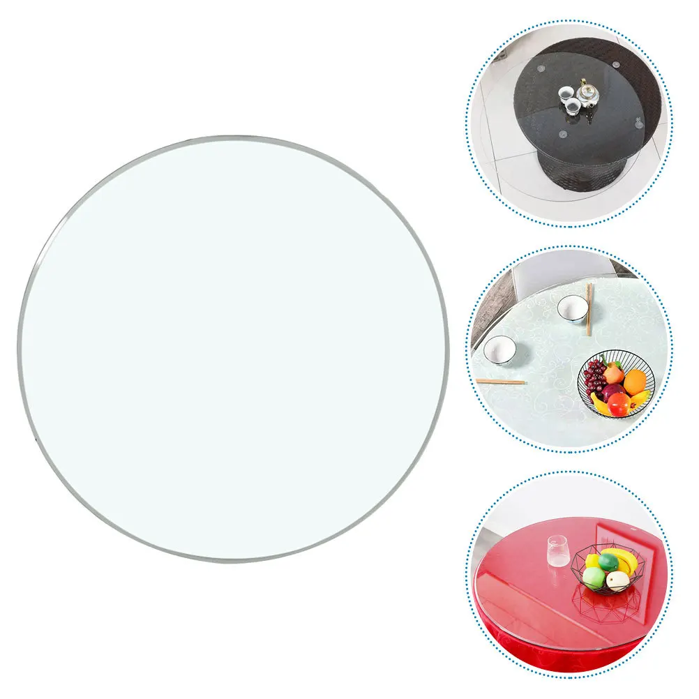 

Round Tempered Thickened Glass Table Top Clear Transparent Surface for Dining Tea End Table Home Use Explosion Proof