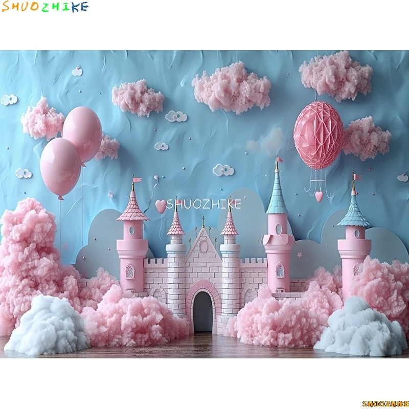 Arch Balloons Happy Birthday Party Photography Backdrops Props  Joyous Candyland Newborn Baby Photo Studio Background TF-09